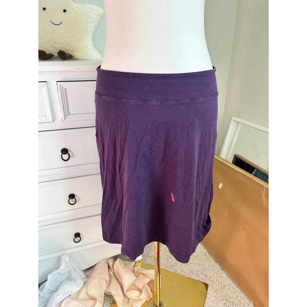 Purple Mini Skirt Cotton Stretch Jersey A-Line Casual Basic Merona XS